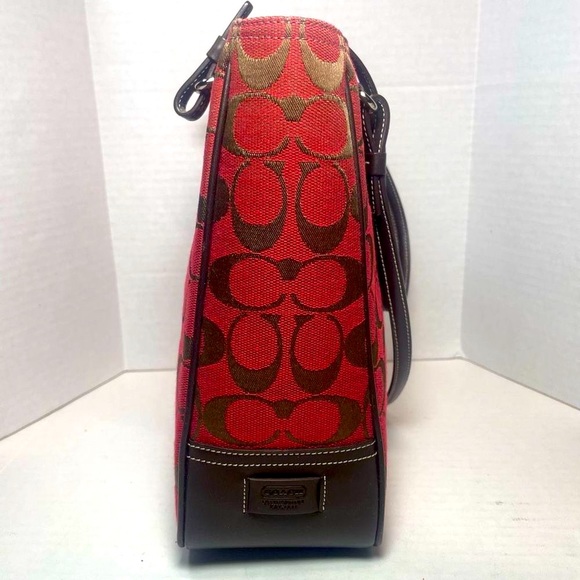 Coach Signature series tapestry and leather handbag PRICE..IS..VERY…FIRM! - Picture 4 of 16